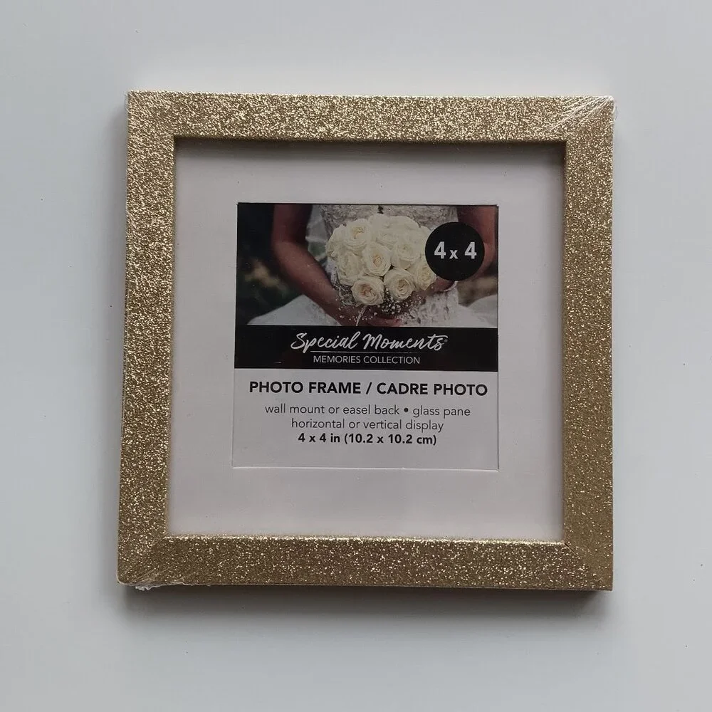 New Gold Glitter Picture Frame Square 4